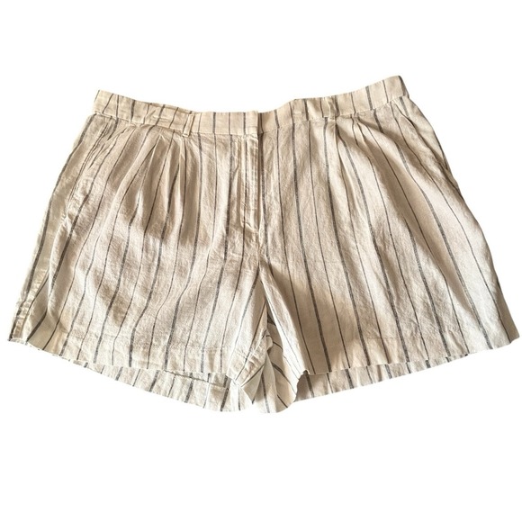 Old Navy Pants - Old Navy Sz 2X Linen Striped Shorts Women Taylor Adjustable Coastal Beach Lounge